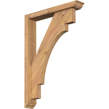 Ekena Millwork Merced Traditional Smooth Bracket w/ Offset Brace, Western Red Cedar, 3 1/2"W x 20"D x 28"H BKT0402X20X28MRC01SWR